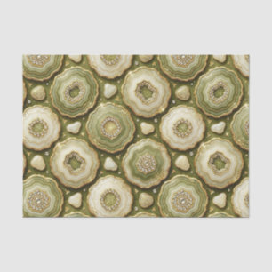 Luxury Decoupage Olive Green + Gold Agate Geode Tissue Paper