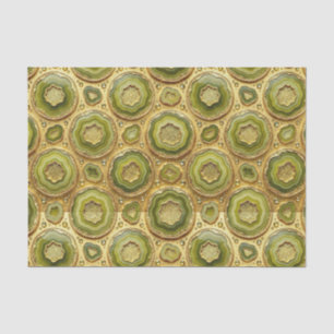 Luxury Decoupage   Olive Green + Gold Agate Geode Tissue Paper