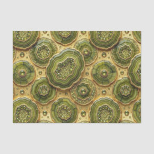 Luxury Decoupage   Olive Green + Gold Agate Geode Tissue Paper