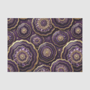Luxury Decoupage   Purple + Gold Agate Geode Tissue Paper