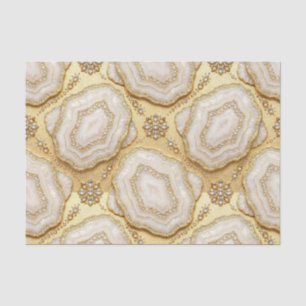 Luxury Decoupage   White + Gold Agate Geode Tissue Paper