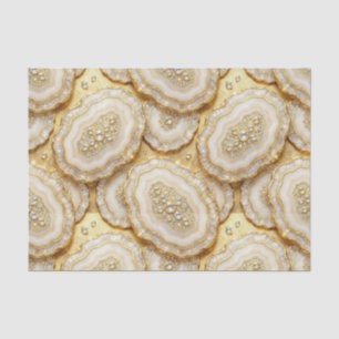 Luxury Decoupage   White + Gold Agate Geode Tissue Paper