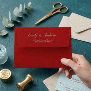 Luxury Deep Red Burgundy Wedding Envelope