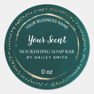 Luxury Design Teal Green Soap Bar Labels