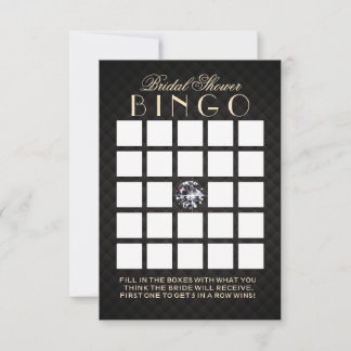 Luxury Diamond Bridal Shower Bingo Cards