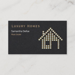 Luxury Diamond Home   Professional Real Estate Business Card