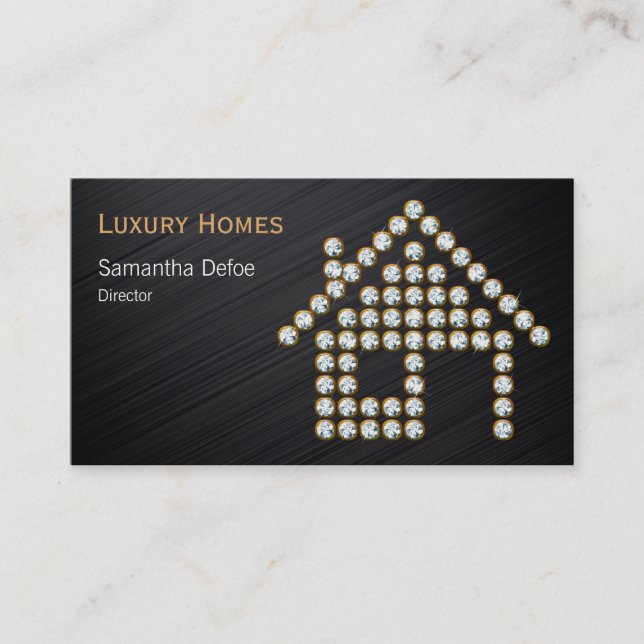 Luxury Diamond Home | Professional Real Estate Business Card (Front)
