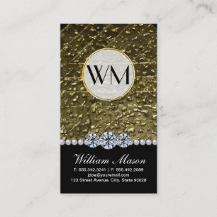 Luxury Diamonds Gold Pearls Business Card