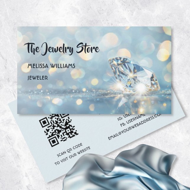 Luxury Diamonds Jeweller Jewellery Store Business Card (Creator Uploaded)