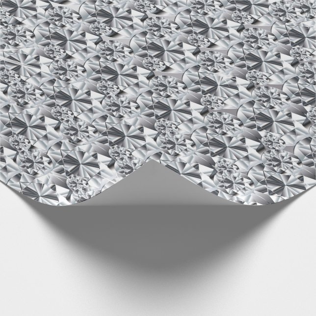 Luxury Diamonds silver design Wrapping Paper (Corner)