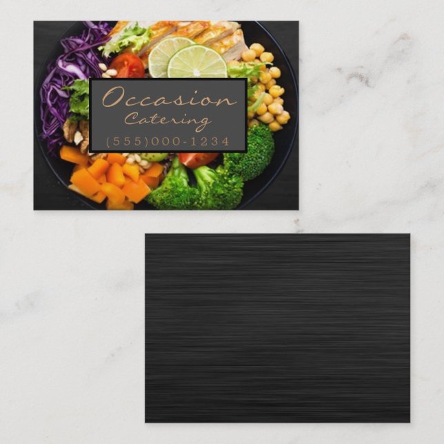 Luxury Dinner Food Plate Design Chef Catering Business Card (Front/Back)