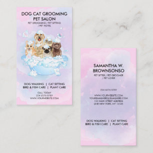 Luxury Dog Cat Grooming Spa Business Card