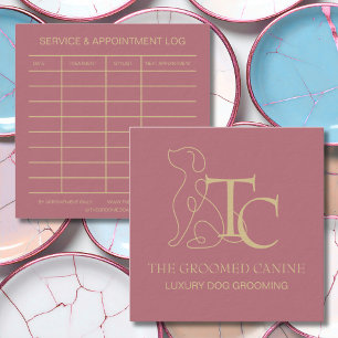 Luxury Dog Grooming Business Card Pet Rose Gold