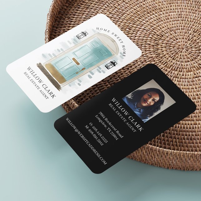 Luxury Door Professional Real Estate Agent Photo Business Card (Creator Uploaded)