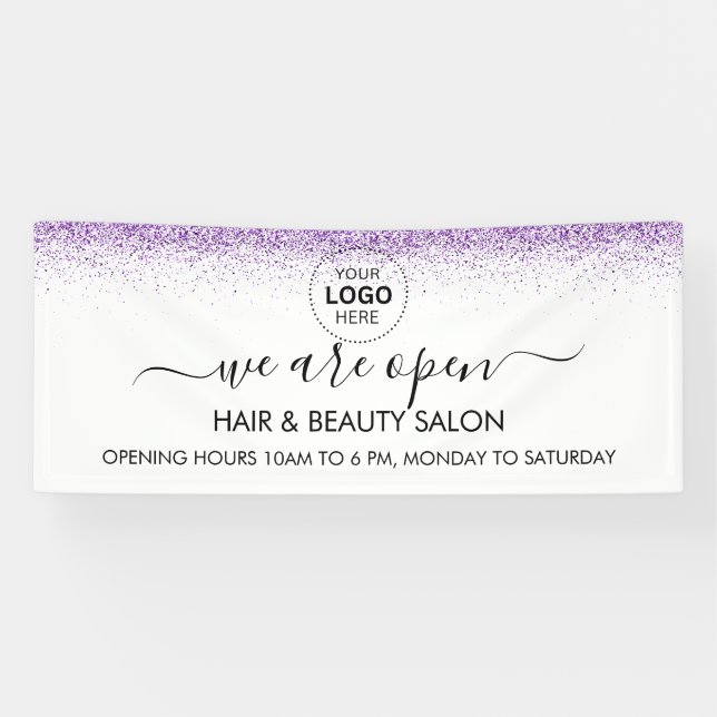Luxury drips glitter purple Salon Banner (Horizontal)