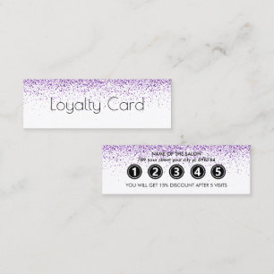 Luxury drips glitter purple Salon  Loyalty Card