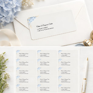 Luxury Dusty Blue Hydrangea Address Label