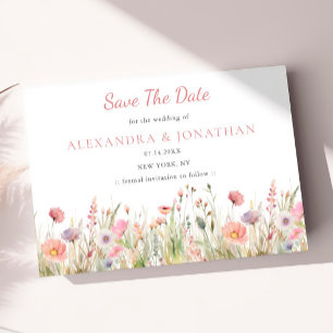 Luxury Dusty Pink Wildflower Wedding Save The Date