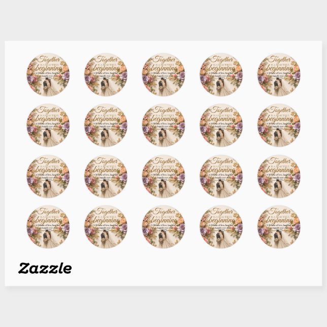 Luxury Editable Card for wedding invitation Classic Round Sticker (Sheet)