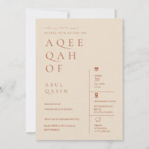 Luxury Editorial Beige Islamic Aqeeqah Baby Boy