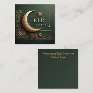 Luxury Eid Mubarak Greeting in Green Card