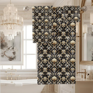 Luxury & Elegance Art Deco Black & Gold Bath Towel Set