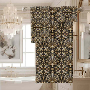 Luxury & Elegance   Art Deco Black & Gold Bath Towel Set