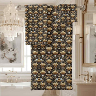 Luxury & Elegance   Art Deco Black & Gold Bath Towel Set