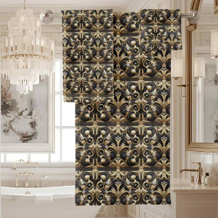 Luxury & Elegance Art Deco Black & Gold Bath Towel Set