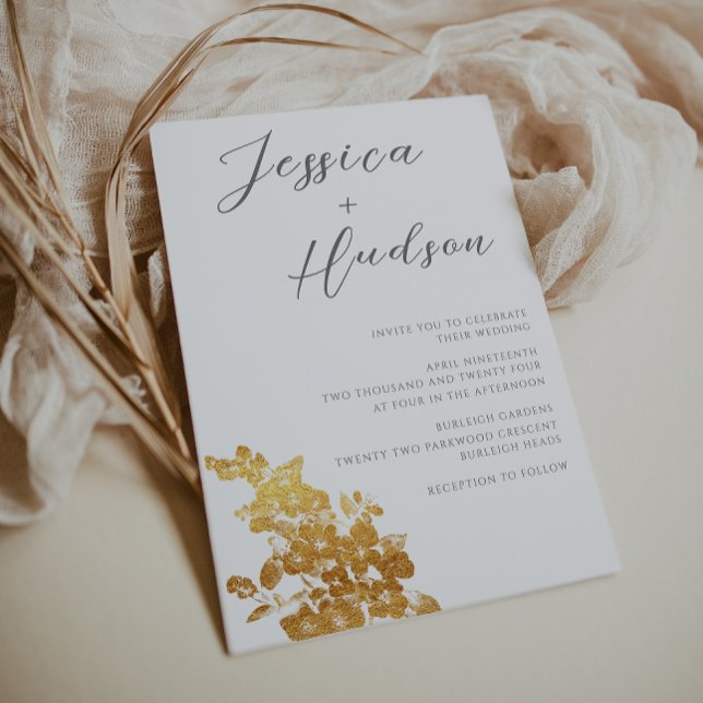 Luxury Elegance: Beautiful White & Gold Wedding Invitation (Creator Uploaded)
