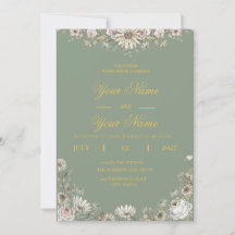 Luxury Elegant Boho Minimalist Sage Green Gold