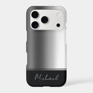 Luxury Elegant Brushed Metal Silver Gray