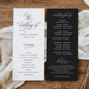 Luxury Elegant Calligraphy Old Money Wedding Programme