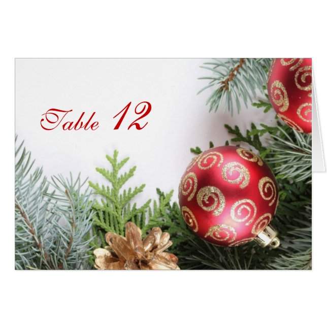 Luxury Elegant Christmas Winter Table card (Front Horizontal)