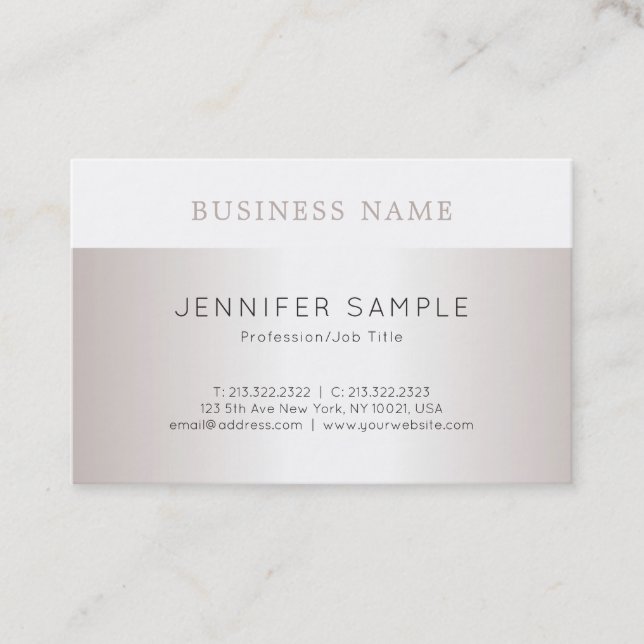 Luxury Elegant Design Modern Sleek Plain Trendy Business Card (Front)