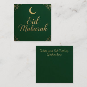 Luxury Elegant Eid Mubarak Greeting in Green Card
