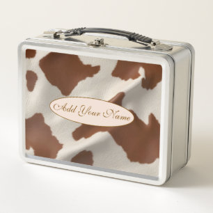 Luxury Elegant Faux Cow Leather Popular Collection Metal Lunch Box