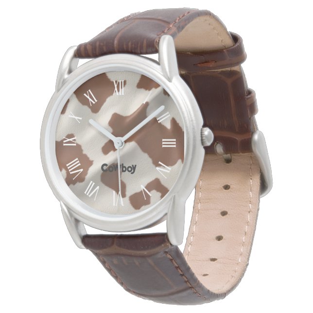 Luxury Elegant Faux Cow Leather Popular Collection Watch (Angled)