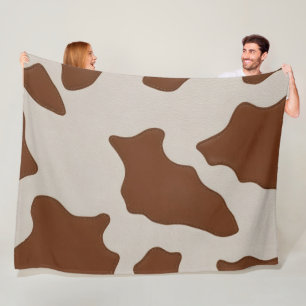 Luxury Elegant Faux Cow Leather Trendy Collection Fleece Blanket