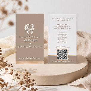 Luxury Elegant Floral Tooth Dental Practice Brand Business Card