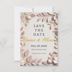 Luxury Elegant Floral Wedding Save the Date Invitation