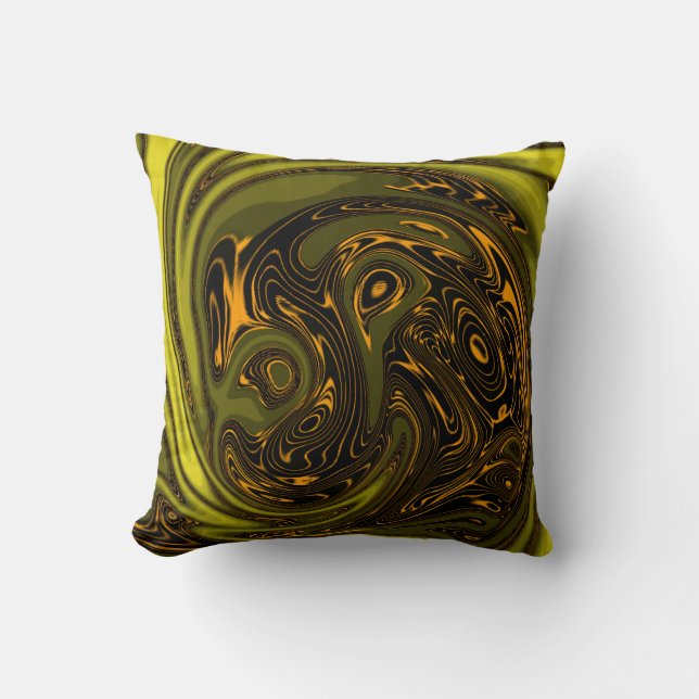 Luxury Elegant Gold Dragon Horse Abstract Cushion (Front)