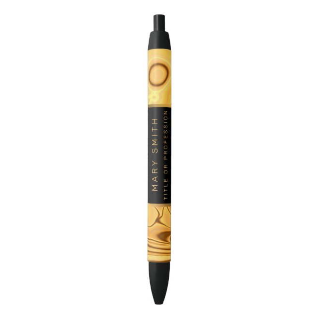 Luxury Elegant Gold Marble Blue Ink Pen (Front Vertical)