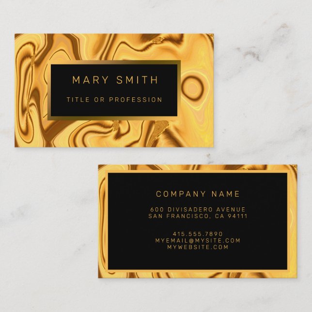 Luxury Elegant Gold Marble Business Card (Front/Back)