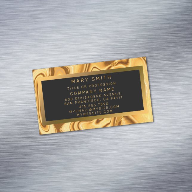 Luxury Elegant Gold Marble Magnetic Business Card (In Situ)