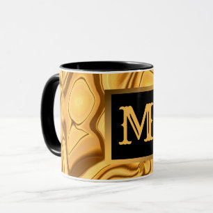 Luxury Elegant Gold Marble Monogrammed Mug