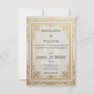 Luxury Elegant Gold Wedding  RSVP Card