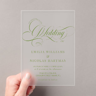 Luxury Elegant Green Wedding Invitation