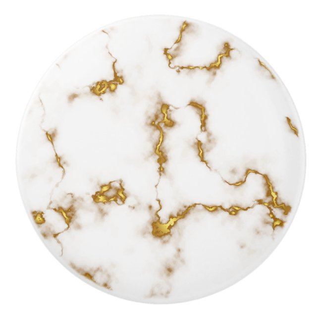 Luxury elegant Marble gold modern design Ceramic Knob (Front)