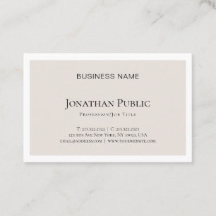 Luxury Elegant Minimal Design Modern Trendy Plain Business Card